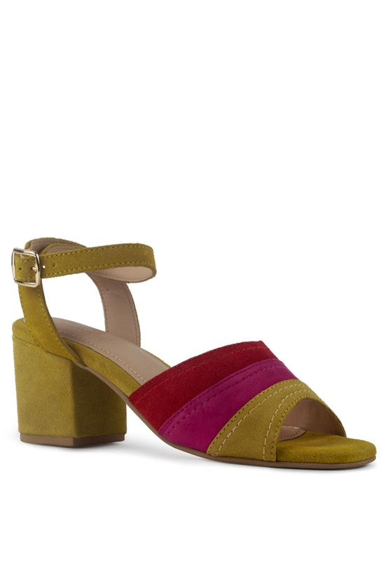 WOMEN'S MON BEAU FINE SUEDE BLOCK HEELED SANDAL | ZARNESH