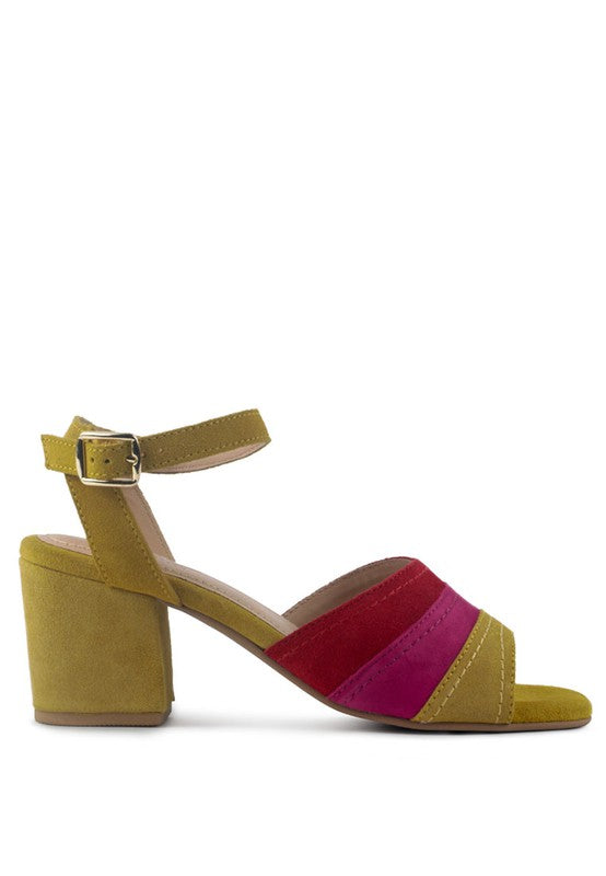 WOMEN'S MON BEAU FINE SUEDE BLOCK HEELED SANDAL | ZARNESH