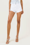 Women Fitted Zip Fly High Waisted Short Length Denim Shorts Zarnesh