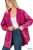 Women Premium Cotton Woven Vintage Washed Shacket | Zarnesh
