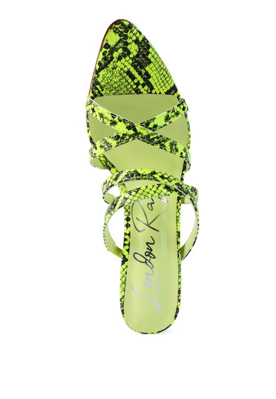 WOMEN'S NIGHTCLUB HIGH HEELED NEON ANIMAL SANDALS | ZARNESH