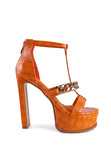 WOMEN'S BONITA METAL CHAIN ZIP UP SANDAL | ZARNESH