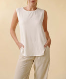Women Bamboo Muscle Banded Neck Sleeveless Tank Top Zarnesh