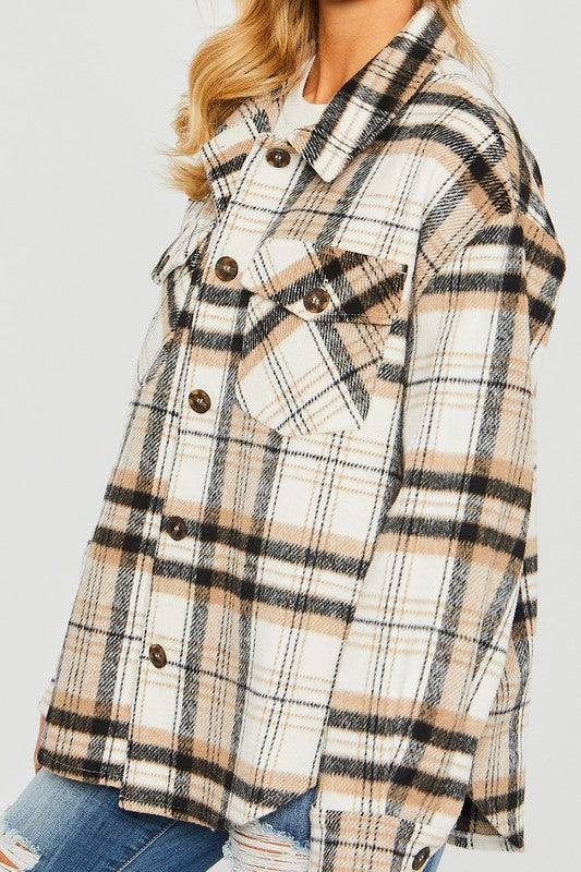 Women Plaid Bust Pocket Shacket | Zarnesh