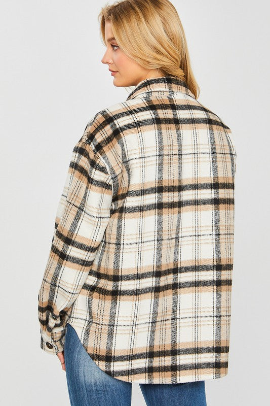 Women Plaid Bust Pocket Shacket | Zarnesh