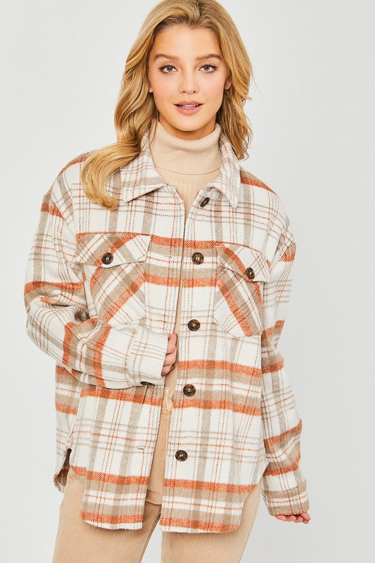 Women Plaid Bust Pocket Shacket | Zarnesh