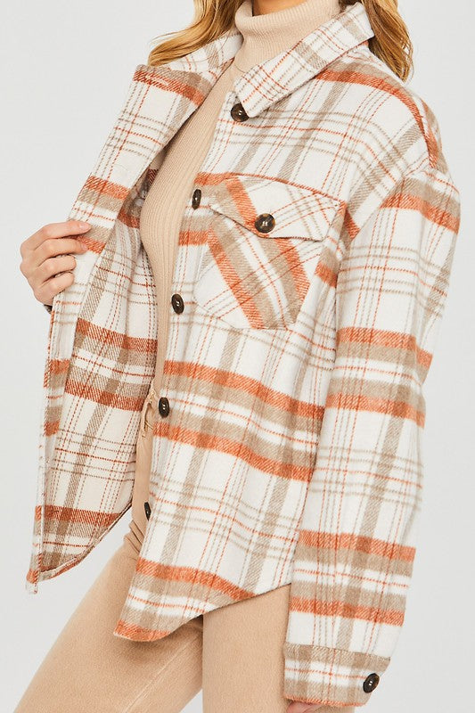 Women Plaid Bust Pocket Shacket | Zarnesh