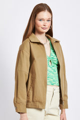 Women Collared Oversized Jacket | Zarnesh