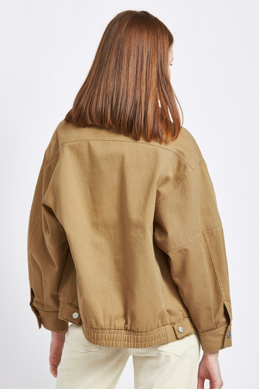 Women Collared Oversized Jacket | Zarnesh