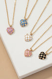 Women's Checker Heart Pendant Necklace | Zarnesh