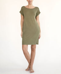 Women Silky Butter Soft Bamboo Straight Cut Crop Mini Dress Zarnesh