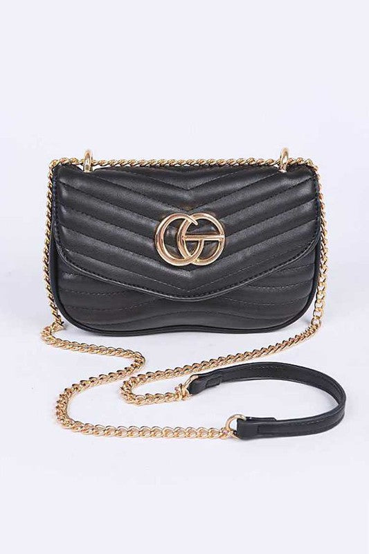Women Classic Logo Quilted Adjustable Strap Shoulder Swing Bag Zarnesh