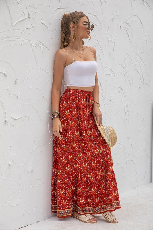 Women's Print Maxi Skirt | Zarnesh