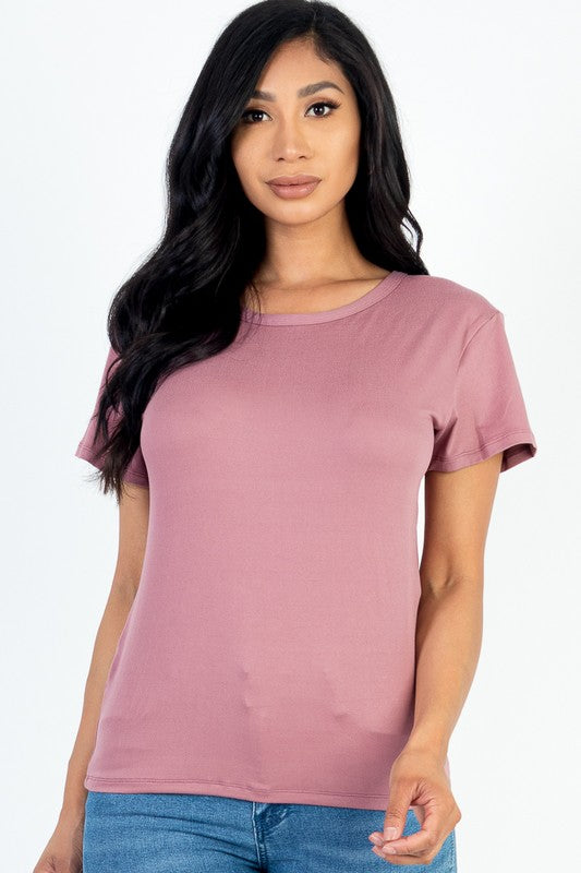 Women Flattering Fit Round Neck Short Sleeve T Shirt | Zarnes