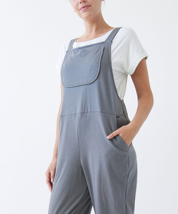 Women's Brushed Organic Hemp Sleeveless Rompers with Pockets | Zarnesh