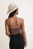 Women Lace Up Halter Knit Bralette Zarnesh