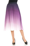 Women High Waist Pleated A Line Ankle Length Swing Skirt Zarnesh