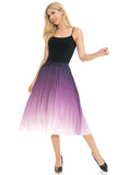 Women High Waist Pleated A Line Ankle Length Swing Skirt Zarnesh