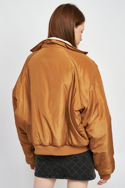 Women Long Sleeves Reversible Puffer Jacket | Zarnesh