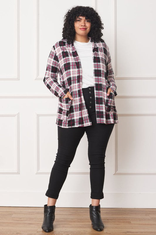 Women’s Plaid Contrast Elbow Patch Cardigan | Zarnesh