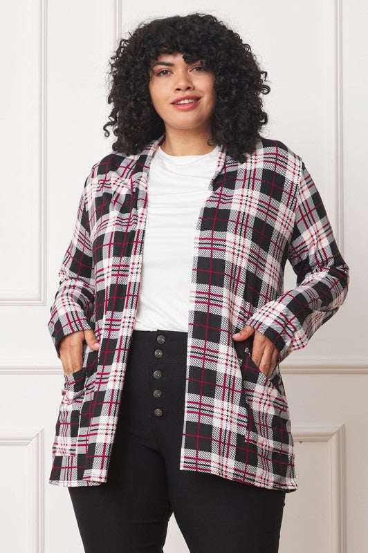 Women’s Plaid Contrast Elbow Patch Cardigan | Zarnesh