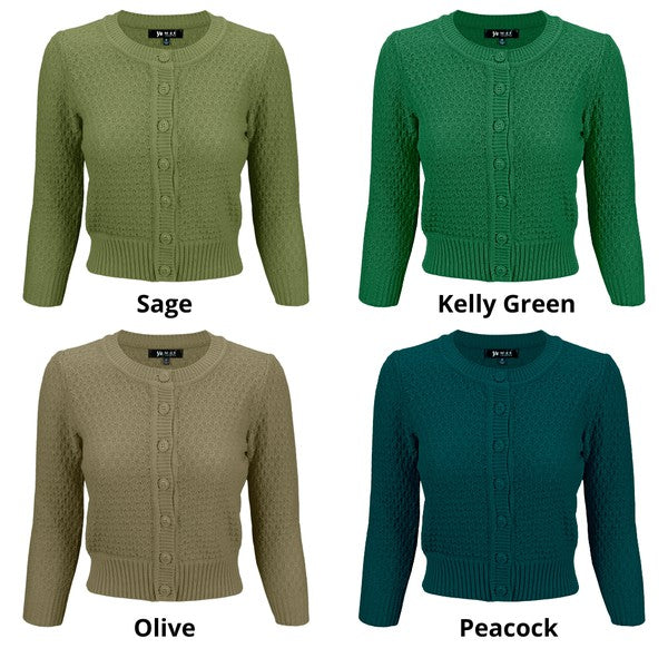Women’s Pattern Cropped Knit Cardigan Sweater | Zarnesh