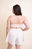 Women Plus Size Scoop Neck Gingham Smocked Bralette Zarnesh