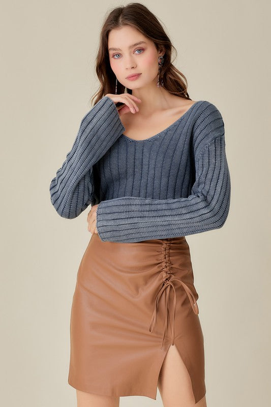 Women’s V-Neck Crop Sweater | Zarnesh