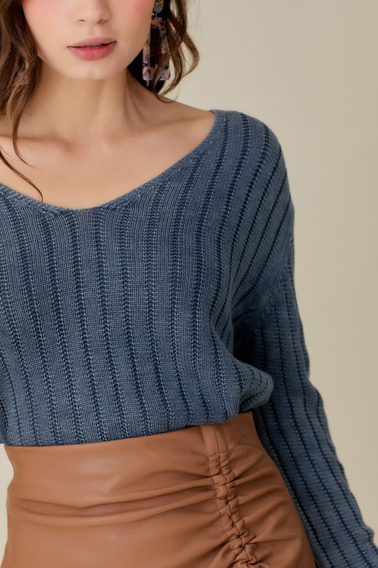 Women’s V-Neck Crop Sweater | Zarnesh