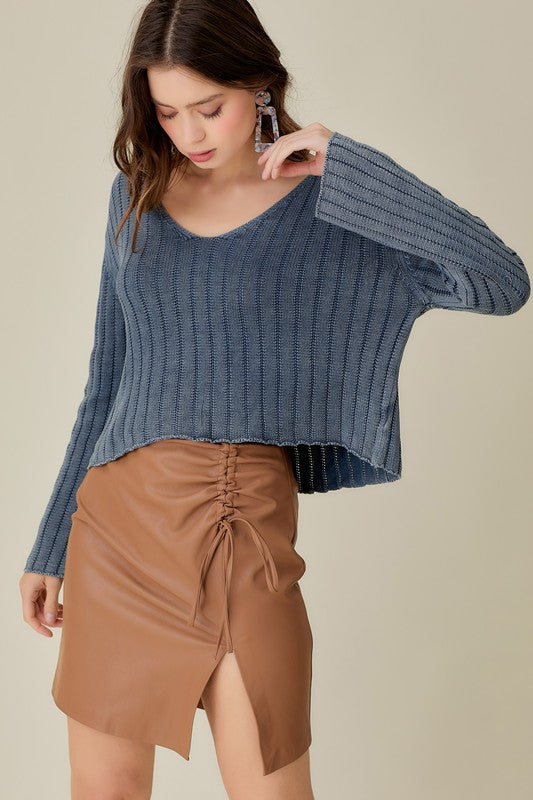 Women’s V-Neck Crop Sweater | Zarnesh