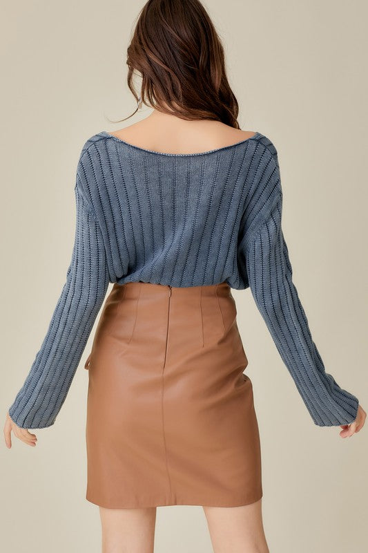 Women’s V-Neck Crop Sweater | Zarnesh