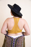 Women Plus Size Ribbed Lace Boho Racerback Bralette Zarnesh