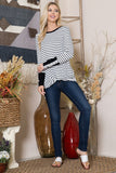 Women Front Twist Stripe Knit Top | Zarnesh