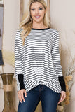 Women Front Twist Stripe Knit Top | Zarnesh