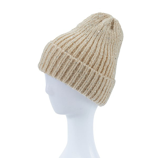 Women Knitted Sequin Beanie | Zarnesh