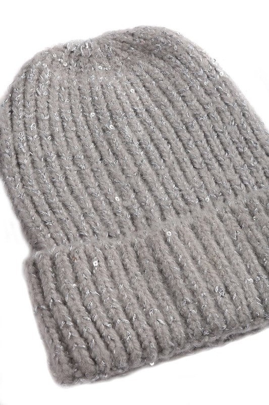 Women Knitted Sequin Beanie | Zarnesh