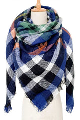 Women Large Plaid Square Blanket Scarf | Zarnesh

