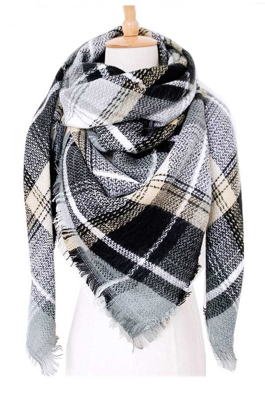 Women Mix Plaid Large Blanket Scarf | Zarnesh