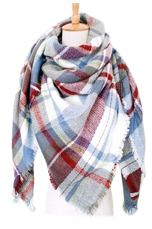 Women Large Plaid Blanket Scarf | Zarnesh

