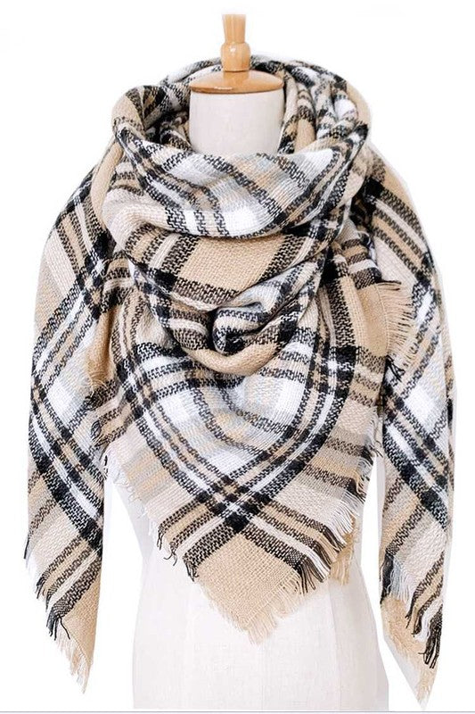 Women Mad For Plaid Large Square Shawl Scarf | Zarnesh