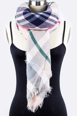 Women Mix Plaid Square Blanket Scarf | Zarnesh