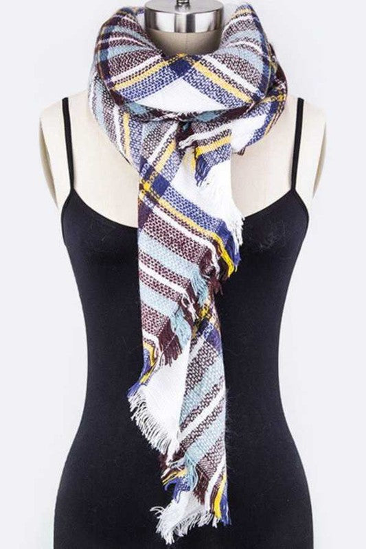 Women Mix Color Plaid Square Scarf | Zarnesh