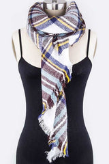 Women Mix Color Plaid Square Scarf | Zarnesh