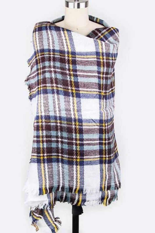 Women Mix Color Plaid Square Scarf | Zarnesh