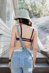 Women Crushed Velvet Triangle Bralette Zarnesh
