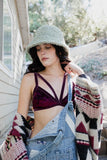 Women Crushed Velvet Triangle Bralette Zarnesh