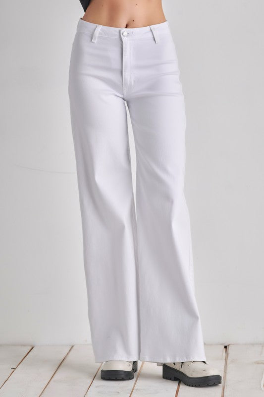 Women High Rise Waist Western Wide Leg jeans Baggy Denim Pants Zarnesh