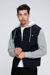 Men's Denim Jacket with Fleece Hoodies | Zarnesh