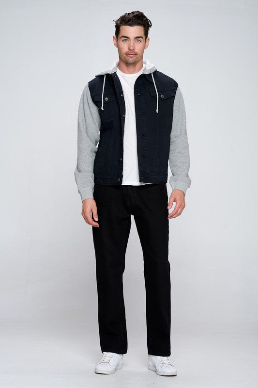 Men's Denim Jacket with Fleece Hoodies | Zarnesh