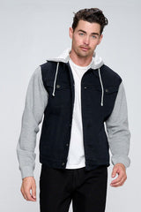 Men's Denim Jacket with Fleece Hoodies | Zarnesh